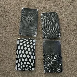 Patterned Black Women's Hosiery Set